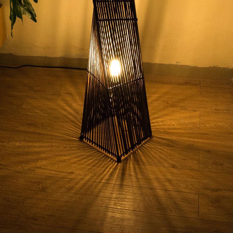 フロアライト ツイストタイプ Lサイズ バンブー製 LED 対応 高さ約