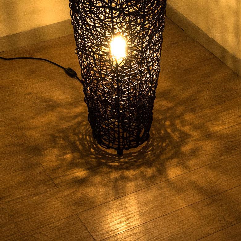 フロアライト コクーンタイプ Lサイズ 籐 ラタン製 LED 対応 高さ約
