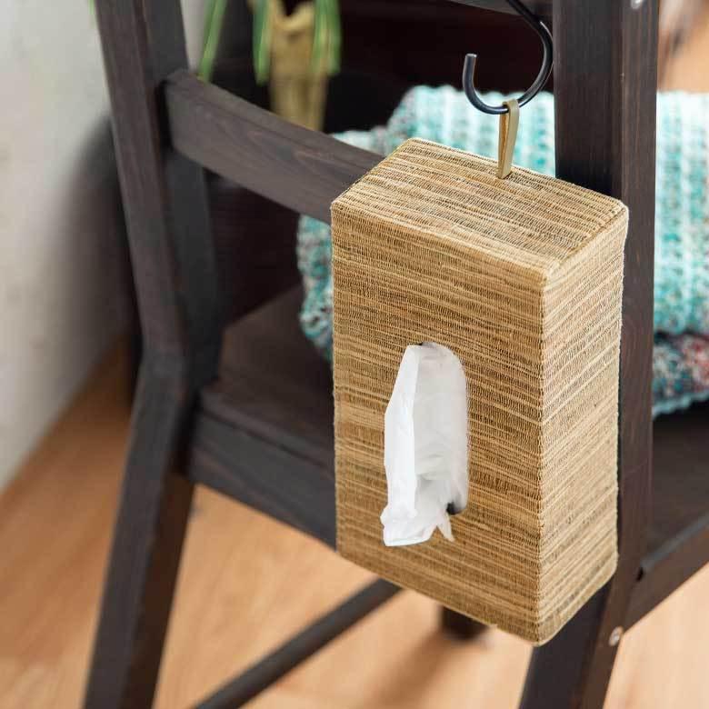 ティッシュケース 壁掛け 吊り下げ ウォーターヒヤシンス製 ナチュラル 13699 |  | 14