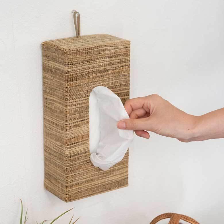 ティッシュケース 壁掛け 吊り下げ ウォーターヒヤシンス製 ナチュラル 13699 |  | 04