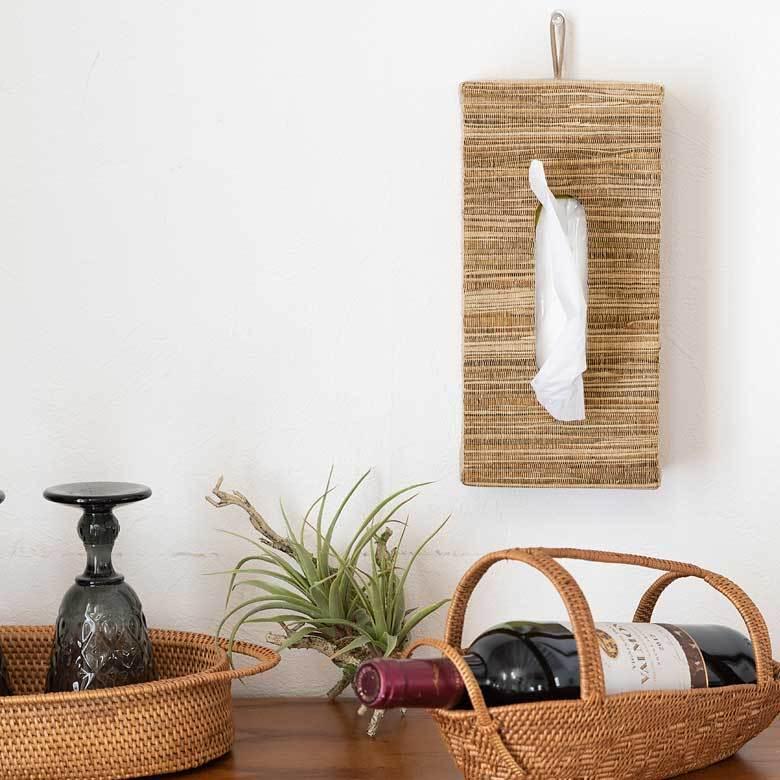 ティッシュケース 壁掛け 吊り下げ ウォーターヒヤシンス製 ナチュラル 13699 |  | 06