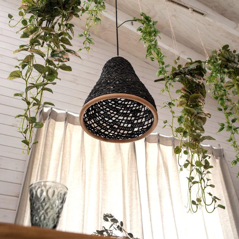 ペンダントランプシェード ラタン製 ラウンドAタイプ 1灯 口金26 60W LED 対応 径33cm 高さ36cm 13719 |  | 12