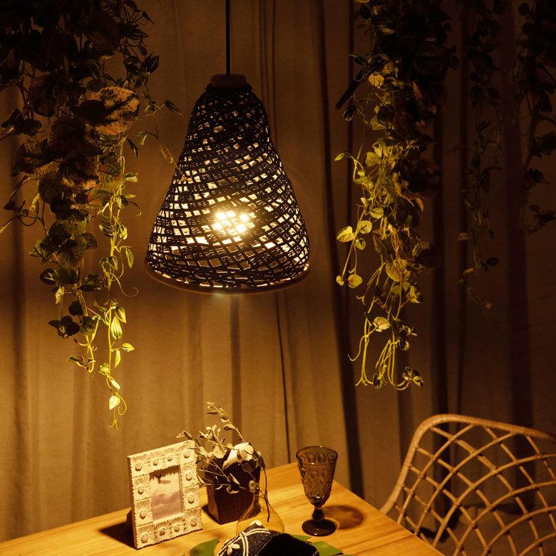 ペンダントランプシェード ラタン製 ラウンドAタイプ 1灯 口金26 60W LED 対応 径33cm 高さ36cm 13719 |  | 03