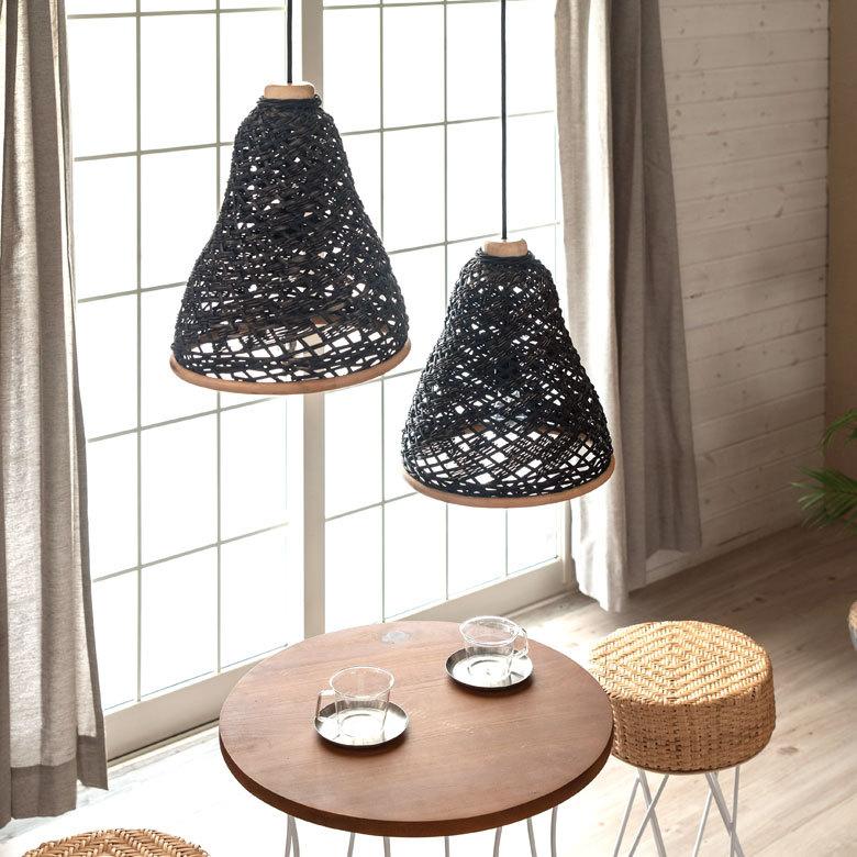 ペンダントランプシェード ラタン製 ラウンドAタイプ 1灯 口金26 60W LED 対応 径33cm 高さ36cm 13719 |  | 08