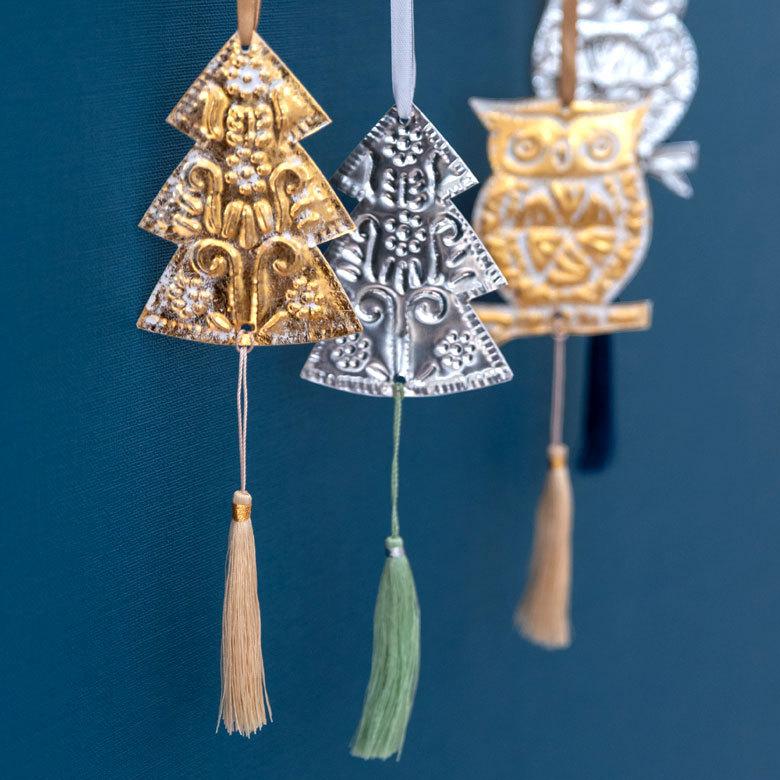 メール便対応 クリスマス オーナメント クリスマスツリー タッセル付き