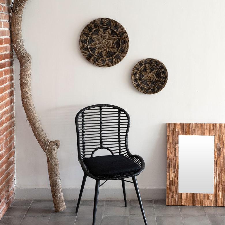 壁掛けトレイ ウォールデコレーション ラタン製 円形 編み込みデザイン トレイバスケット Mサイズ 径約30cm 深さ6cm 13836 |  | 05