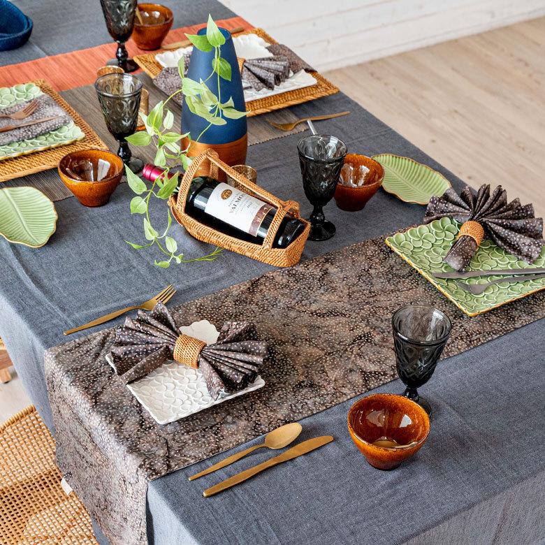 【バリ島直送・手作り】伝統柄テーブルランナー 5色 バリ島直送・手作り】伝統柄テーブルランナー 5色