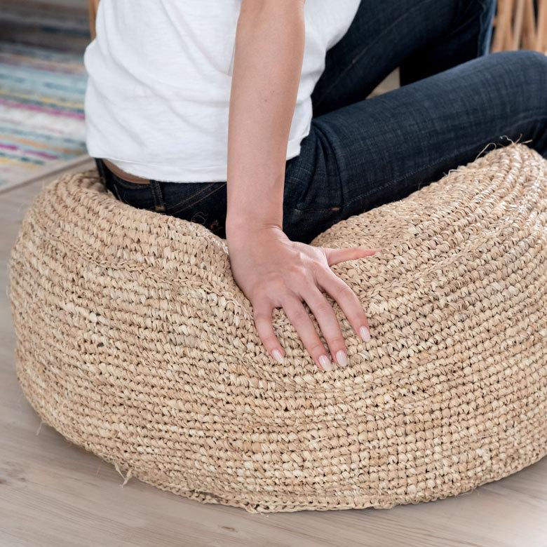 フロアクッション ラフィア 約 W 70 × H 32 クッション 座布団 13881 |  | 12