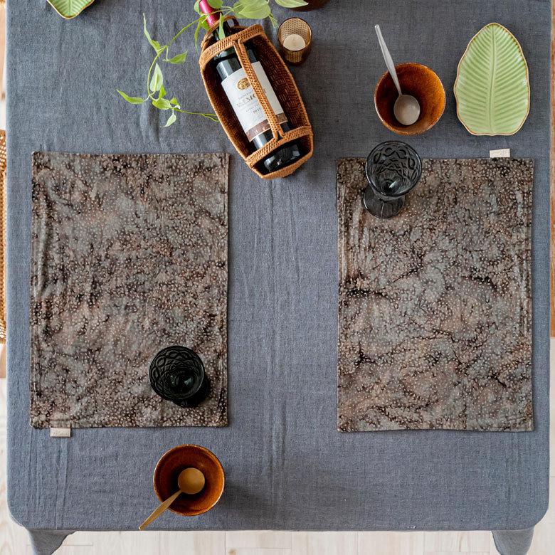 メール便対応 ランチョンマット バティック 布 さらさ 更紗