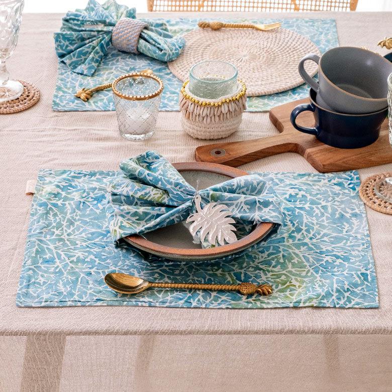 ジアン　サセパリ　 ランチョンマット　２枚セット メール便対応 ランチョンマット バティック 布 さらさ 更紗