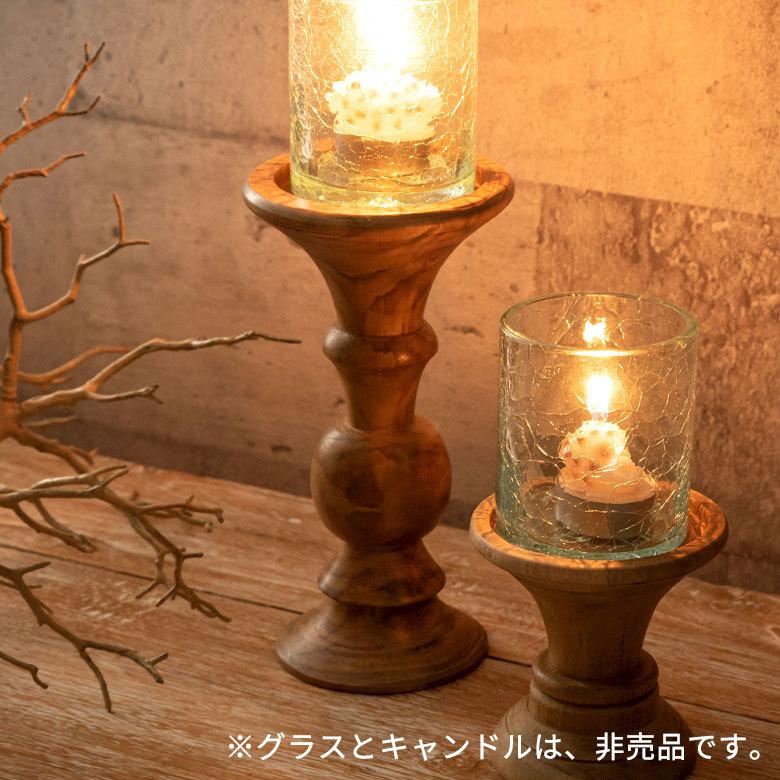 キャンドルホルダー キャンドルスタンド 木 木製 チークウッド W 10 D 10 H 19 フラワーベース 花瓶 植物 ディスプレイ 13909 |  | 10