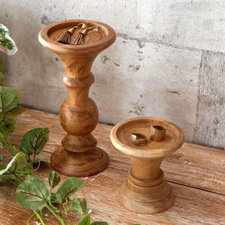 キャンドルホルダー キャンドルスタンド 木 木製 チークウッド W 10 D 10 H 19 フラワーベース 花瓶 植物 ディスプレイ 13909 |  | 12
