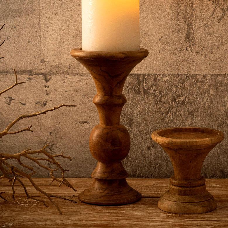 木製キャンドルホルダー 花彫刻 3穴 バリ 木製 3色から選べる 3種の