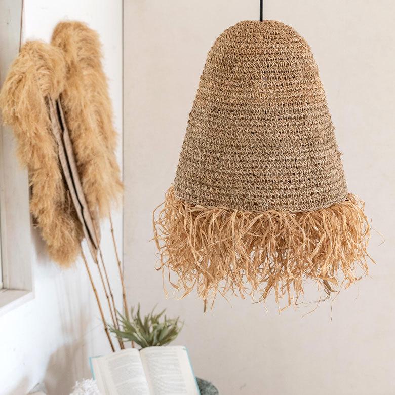 ペンダントランプ ランプシェード ランプシェイド ラフィア 1灯 口金E26 60W LED 対応 径40cm 高さ60cm 13919 |  | 11