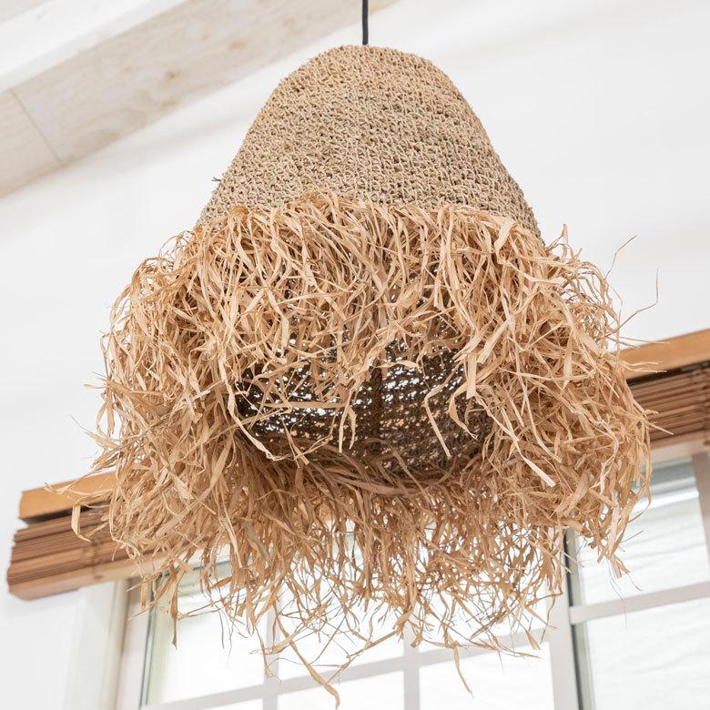 ペンダントランプ ランプシェード ランプシェイド ラフィア 1灯 口金E26 60W LED 対応 径40cm 高さ60cm 13919 |  | 08