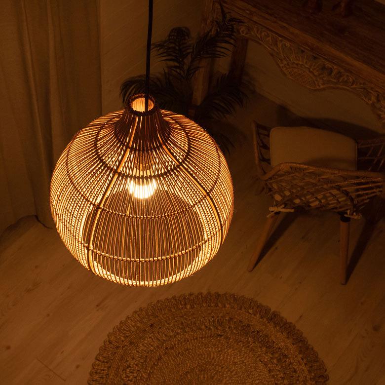 ランプシェード ペンダントランプ 照明 ラタン 籐 ランプ ライト