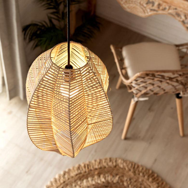 ランプシェード ペンダントランプ 照明 ラタン 籐 ランプ ライト