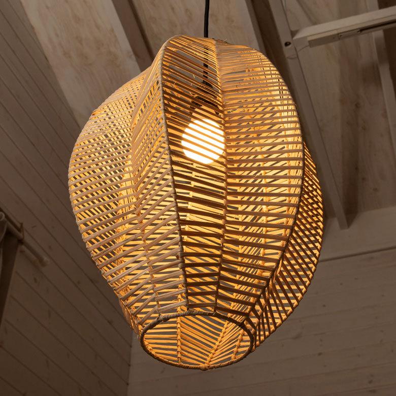ペンダントライト ラタン レトロ 籐製 ランプシェード ランプシェード ペンダントランプ 照明 ラタン 籐 ランプ ライト