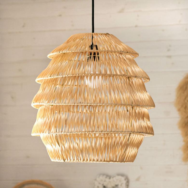 ランプシェード ペンダントランプ 照明 ラタン 籐 ランプ ライト