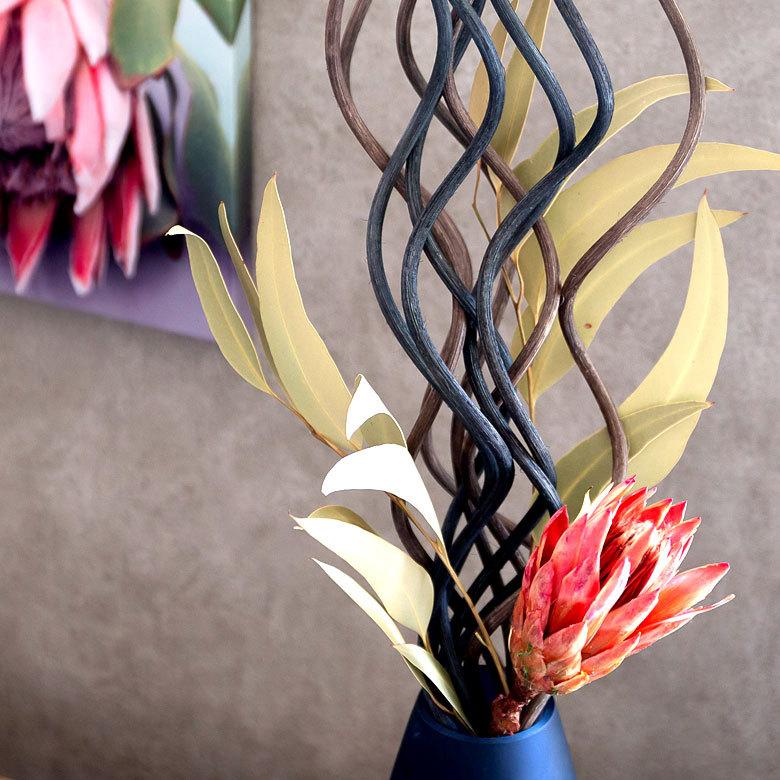 花（ハンドメイド、籐） アートプランツ ラタン 籐 枝 フラワーアレンジメント インテリア
