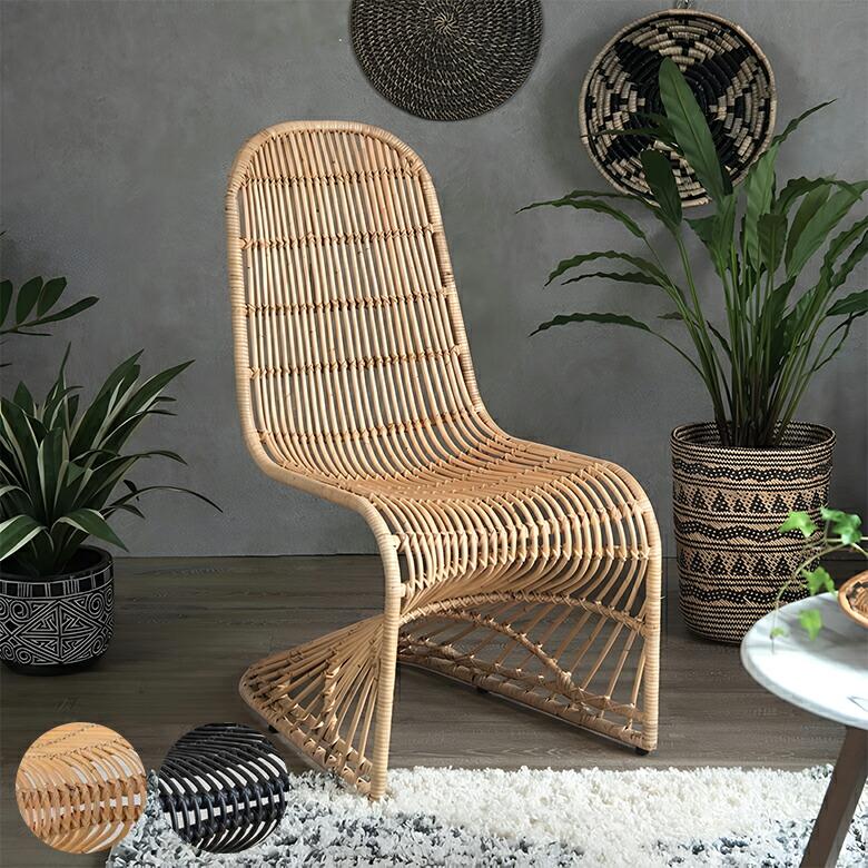 チェア ラタンチェア ラタン 籐 スチール 1脚 ナチュラル ベージュ 約 W 49cm D 69cm H 90cm 座面高 40cm 13957 | 