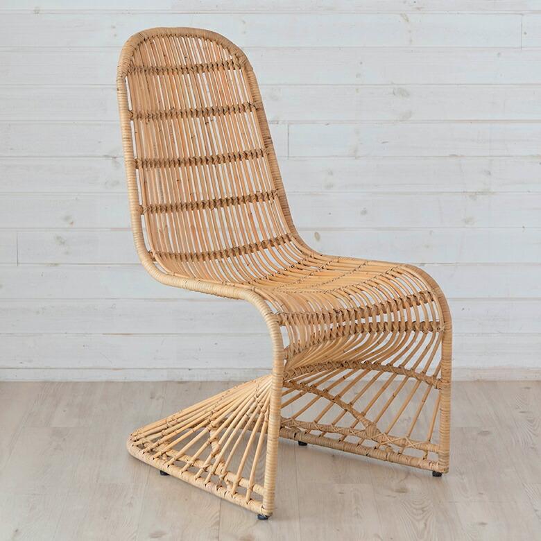 チェア ラタンチェア ラタン 籐 スチール 1脚 ナチュラル ベージュ 約 W 49cm D 69cm H 90cm 座面高 40cm 13957 |  | 14