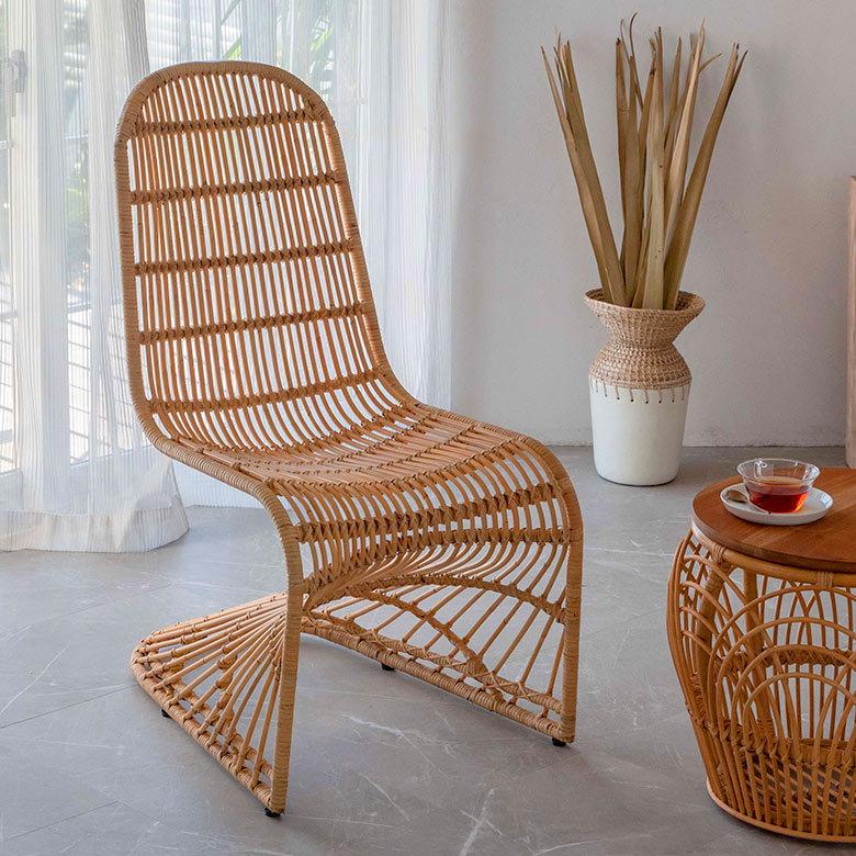 チェア ラタンチェア ラタン 籐 スチール 1脚 ナチュラル ベージュ 約