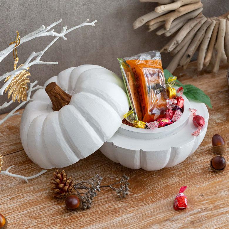 オブジェ パンプキン特大サイズ ホワイト 白 ハロウィン クリスマス W 16cm H 18cm D 20cm 13965 |  | 09