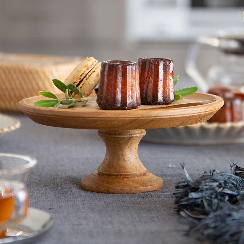 ケーキスタンド 木 木製 1段 Sサイズ 直径 16cm H 7cm ブラウン 13966