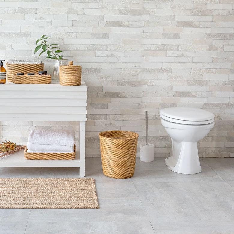 ゴミ箱 ダストボックス おしゃれ バスケット かご ラタン 籐 ホワイト