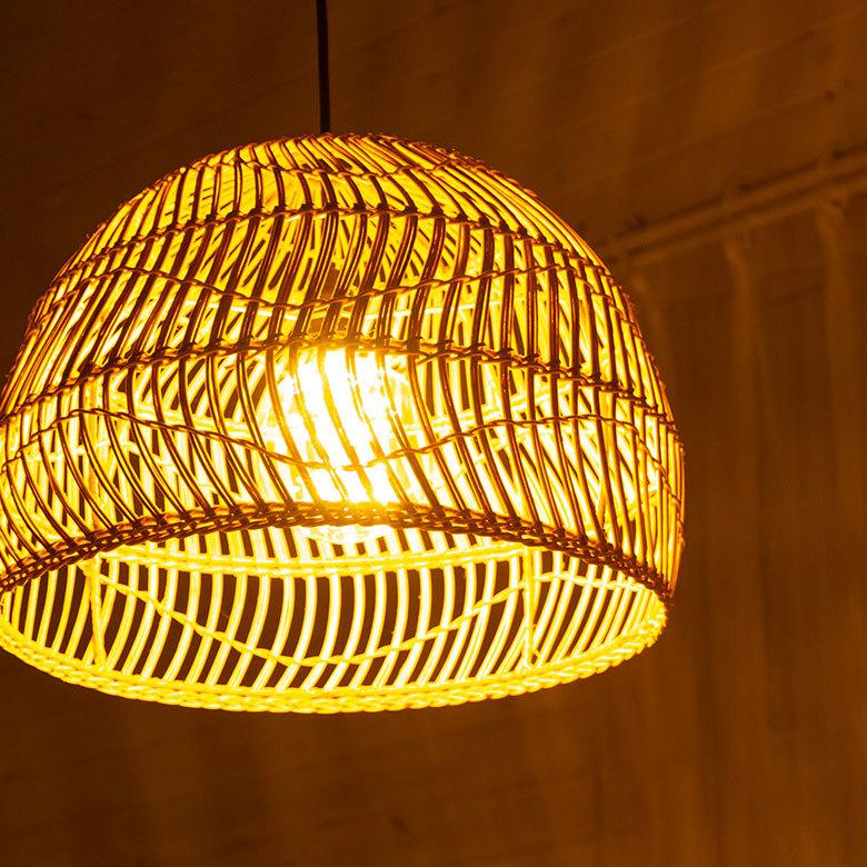 ランプシェード ペンダントライト 照明 ラタン 籐 1灯 口金E26 60W LED対応 約 径 46cm 高さ 35cm 13982-na |  | 10