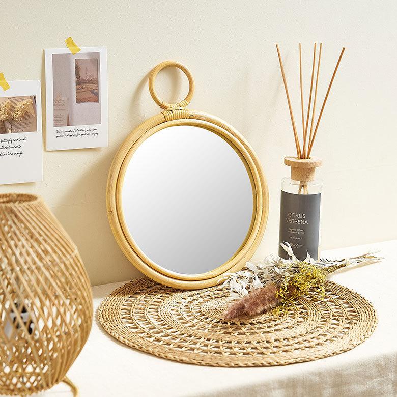 アジアン家具⭐︎籐 ラタン 姿見 ミラー 大型鏡 （ミラー 鏡
