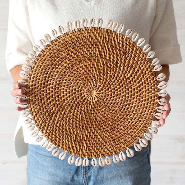 ランチョンマット ラウンド ラタン製 シェル付き 径約34cm 13 |  | 17