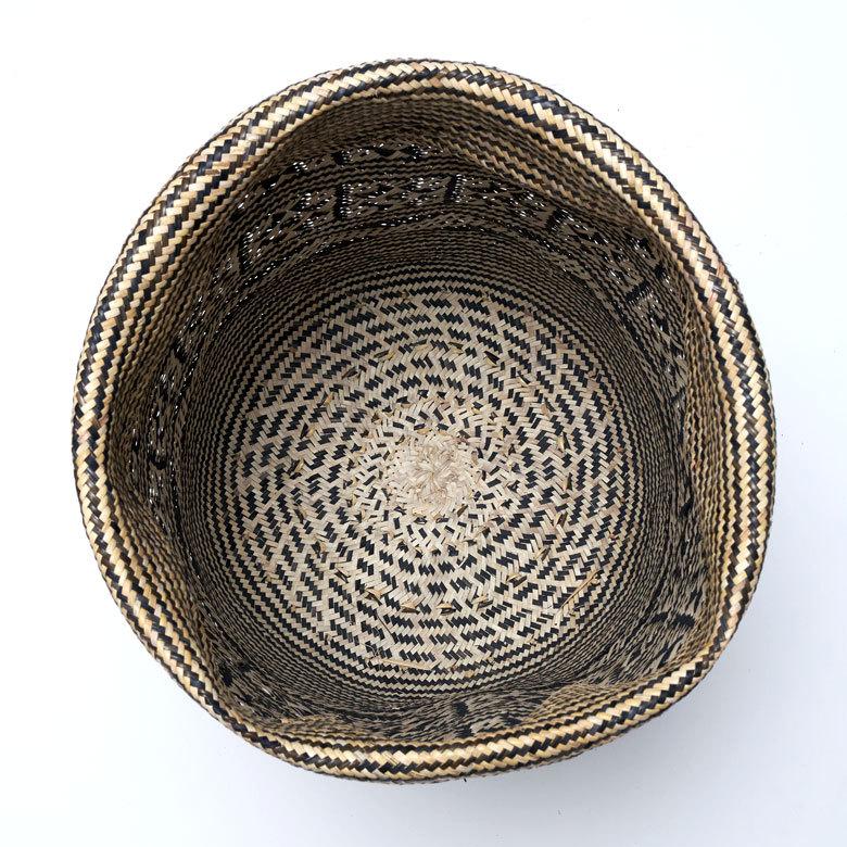 プランター カバー 筒形 円柱 ラタン ネイティブ柄 深型 L 10号 植木