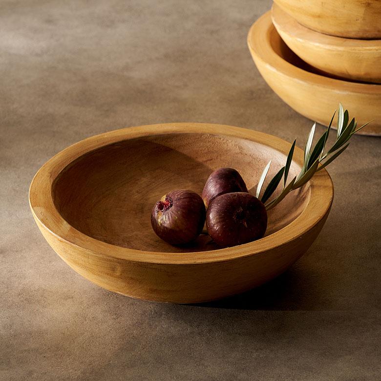 竹製トレイ、木製デコレーションボウル、木の器5点まとめて 竹製トレイ