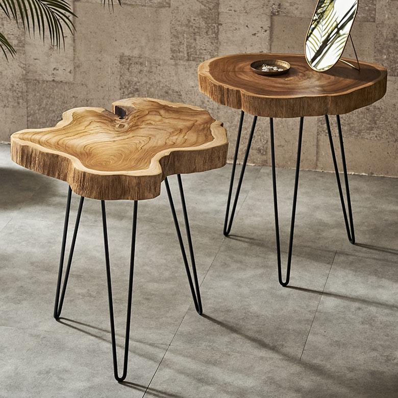 木製サイドテーブル 花台 飾り台 - サイドテーブル・ナイトテーブル