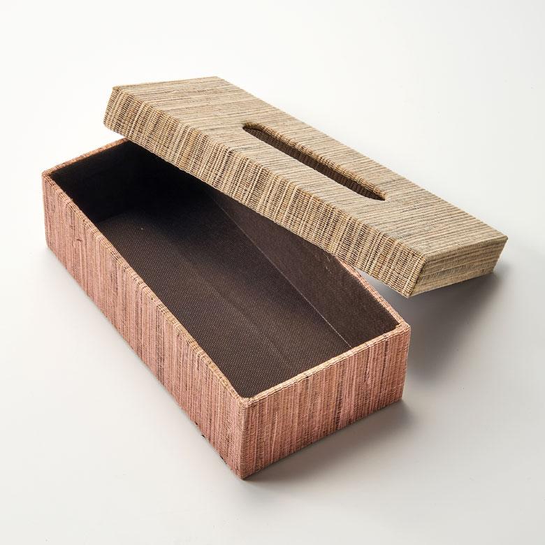 ティッシュ ケース ふた付 ボックス カバー ウォーターヒヤシンス ブルー ピンク W 27cm D 13.5cm H 7.5cm ホルダー おしゃれ 北欧 バリ アジアン 雑貨 14026 | ブランド登録なし | 16