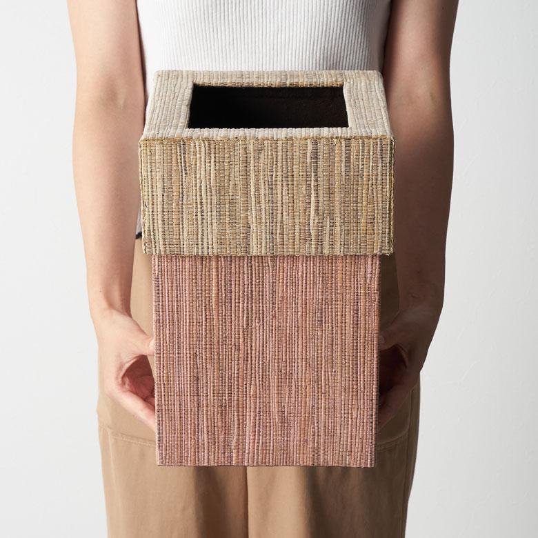 ゴミ 箱 ダスト ボックス おしゃれ 蓋 ふた 付き ウォーターヒヤシンス ブルー ピンク 約 W 20.5cm D 20.5cm H 30cm 四角 寝室 雑貨 北欧 バリ アジアン 14027 | ブランド登録なし | 17