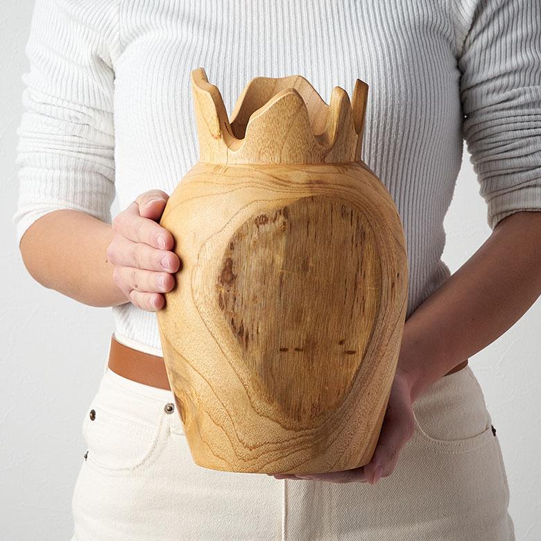 フラワー ベース 造 花 瓶 びん フェイク グリーン 高さ 30cm 天然 木