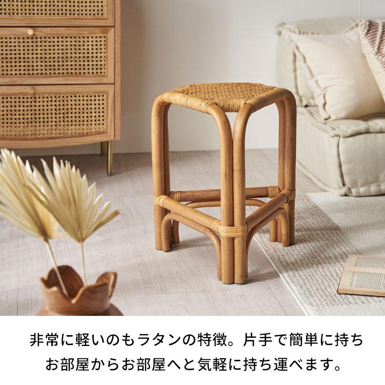 ミニ　藤スツール　ラタンスツール　椅子　イス　3脚セット　美品　レトロ　北欧風 s154me_800s_1.jpg