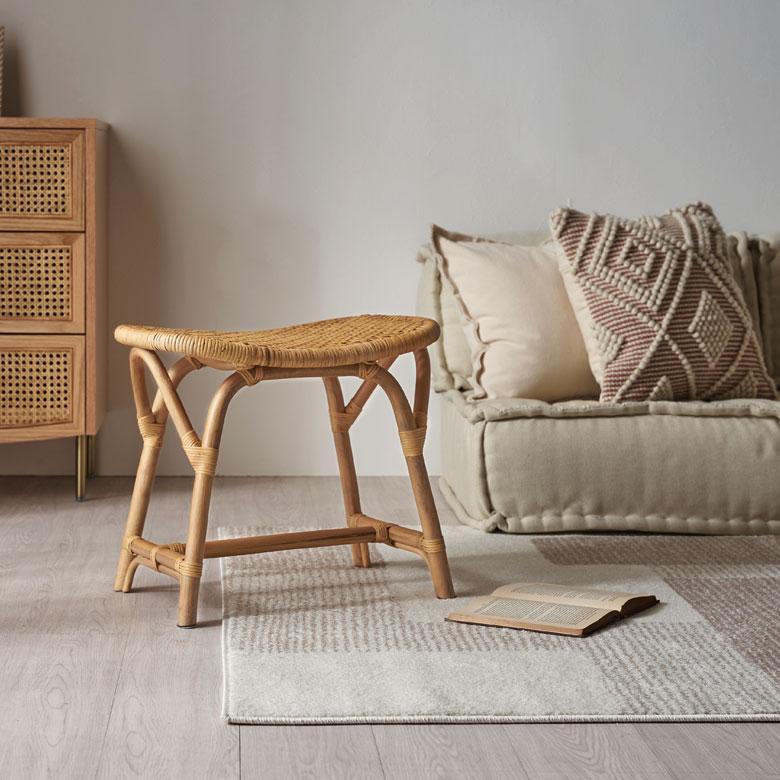 スツール ラタン 籐 天然素材 チェア 椅子 長方形 座面高 42cm