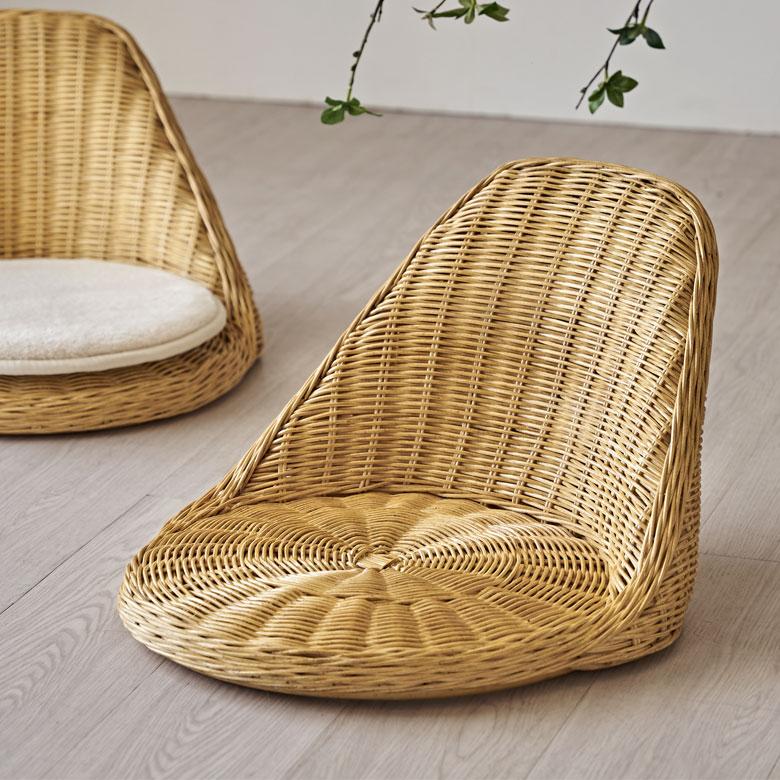 在庫品】ラタンチェア 籐（ラタン）座椅子 籐編み椅子 sx-480 カフェチェア 幅48/52cm 座椅子