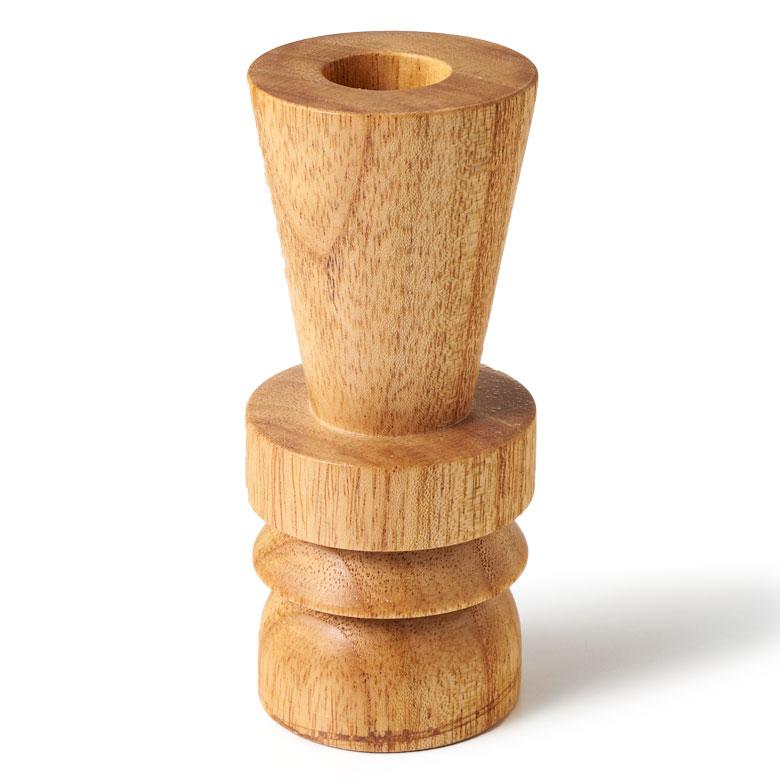 キャンドル ホルダー 天然 木 製 Mサイズ 2way ウッド 高さ 13cm