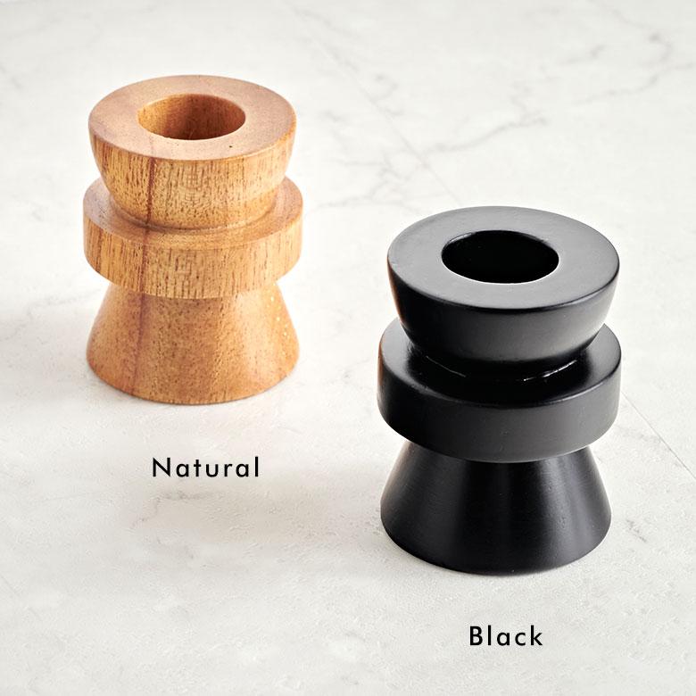 キャンドルホルダー 木製 Sサイズ 2way ウッド 高さ6cm 天然木