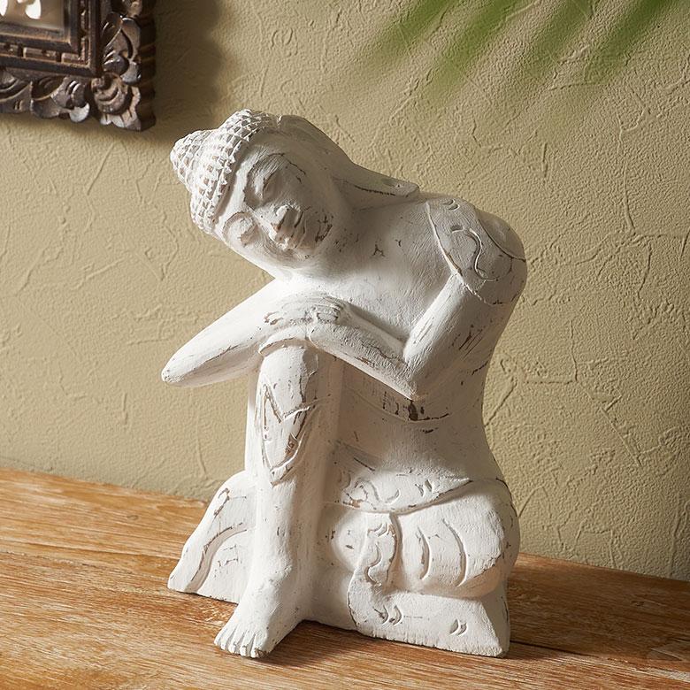 オブジェ 仏 陀 ブッダ 像 置 物 飾り 装飾 天然 木 製 ウッド