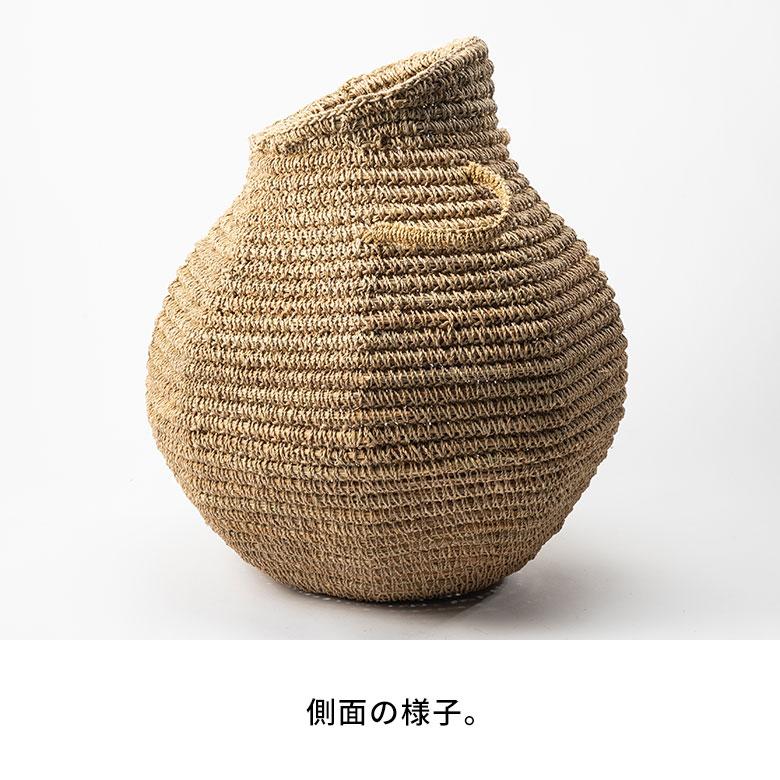 バスケット かご 約 59L シーグラス 深型 壺 持ち手付 プランター カバー 鉢 収納 オブジェ ドライフラワー 入れ おしゃれ 北欧 雑貨 インテリア アジアン 14112 | ブランド登録なし | 16