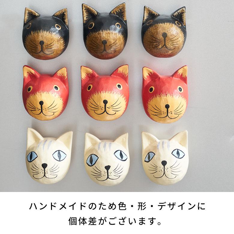 バリネコ アジアン雑貨 バリ 木製 マグネット 猫 磁石 バリ島 バリ猫