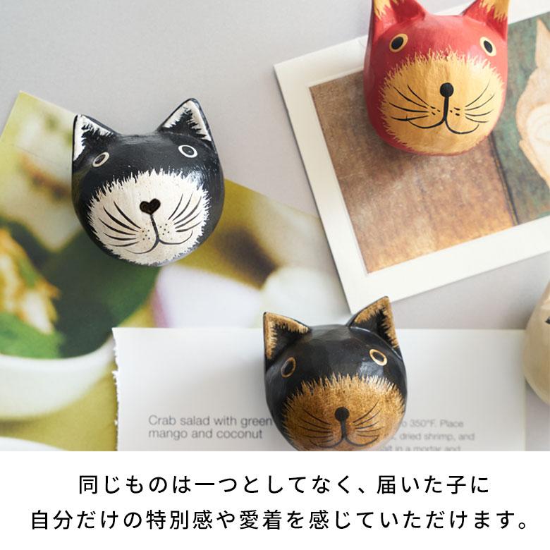 バリネコ アジアン雑貨 バリ 木製 マグネット 猫 磁石 バリ島 バリ猫
