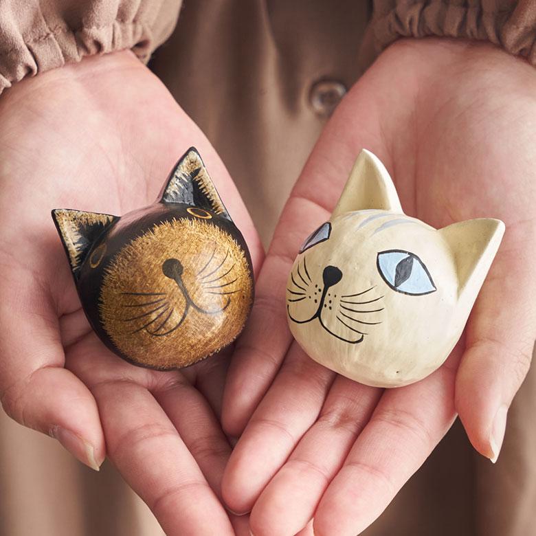 バリネコ アジアン雑貨 バリ 木製 マグネット 猫 磁石 バリ島 バリ猫