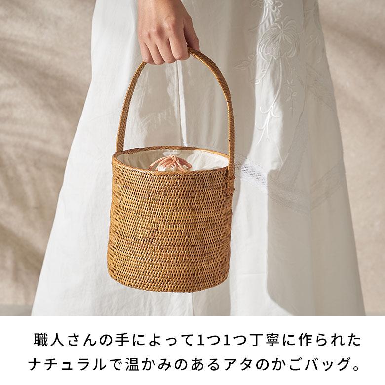 【高級・極美品】アタバッグ 籠バッグ かごバッグ 伝統工芸 ハンドバッグ かごバッグ アタ バッグ レディース 巾着付 ハンドバッグ アジアン雑貨